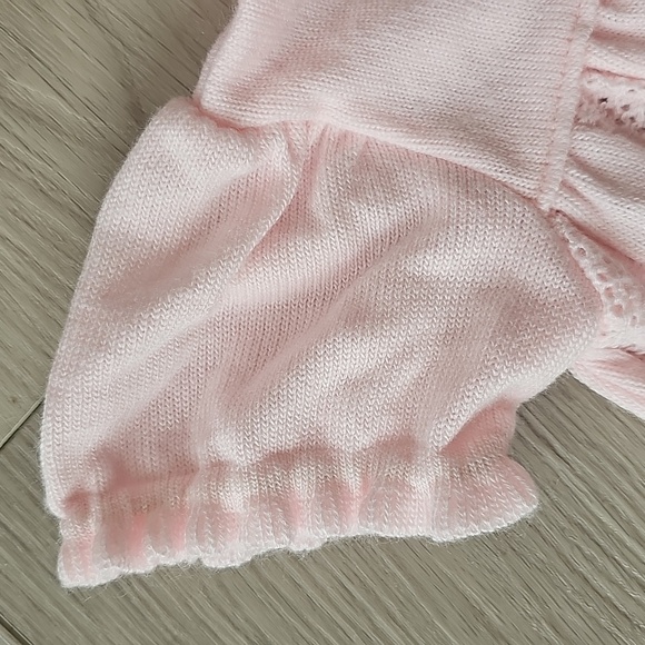 Vintage Ja. nor Knit Delicate Pointelle Light Pink Floral Embroidered Dress, 18m - Picture 5 of 10